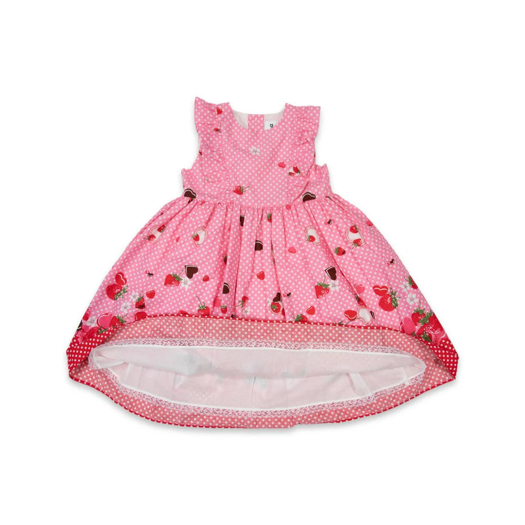 Strawberry Hearts Party Dress - Pink