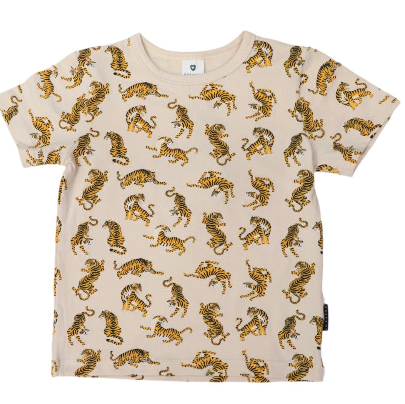 Tiger Print Tee - Tapioca