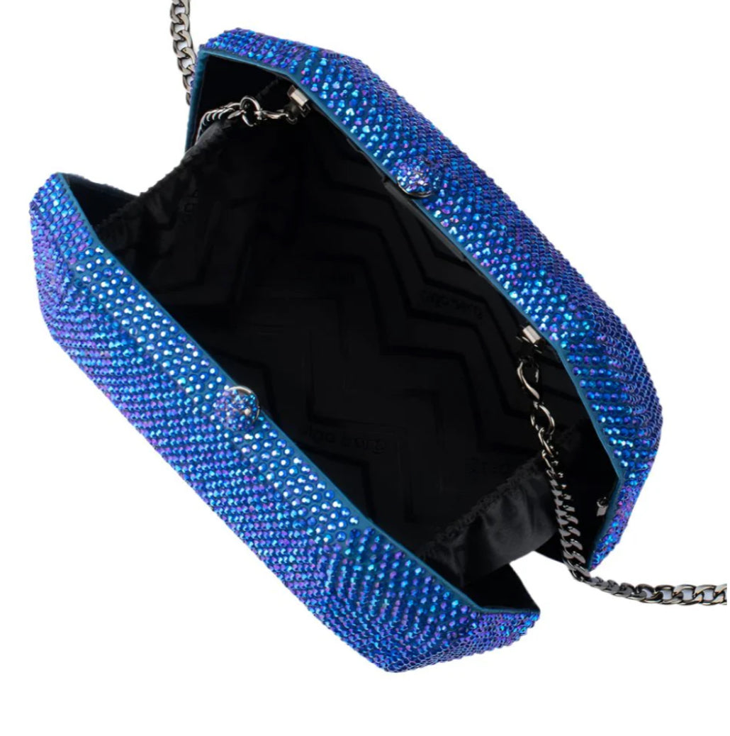 Matty Crystal Clutch - Blue