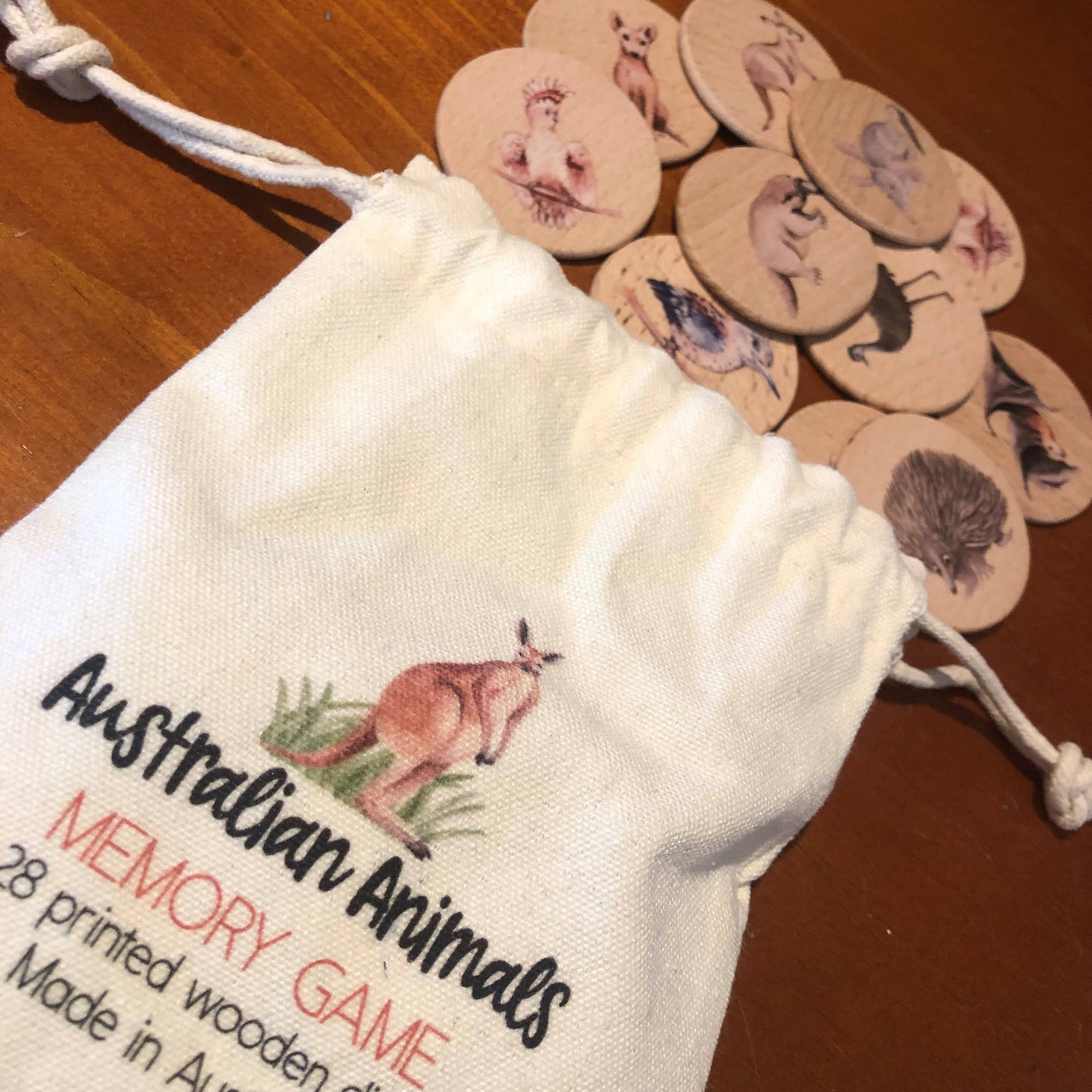 Wooden Australian Animals Memory Game