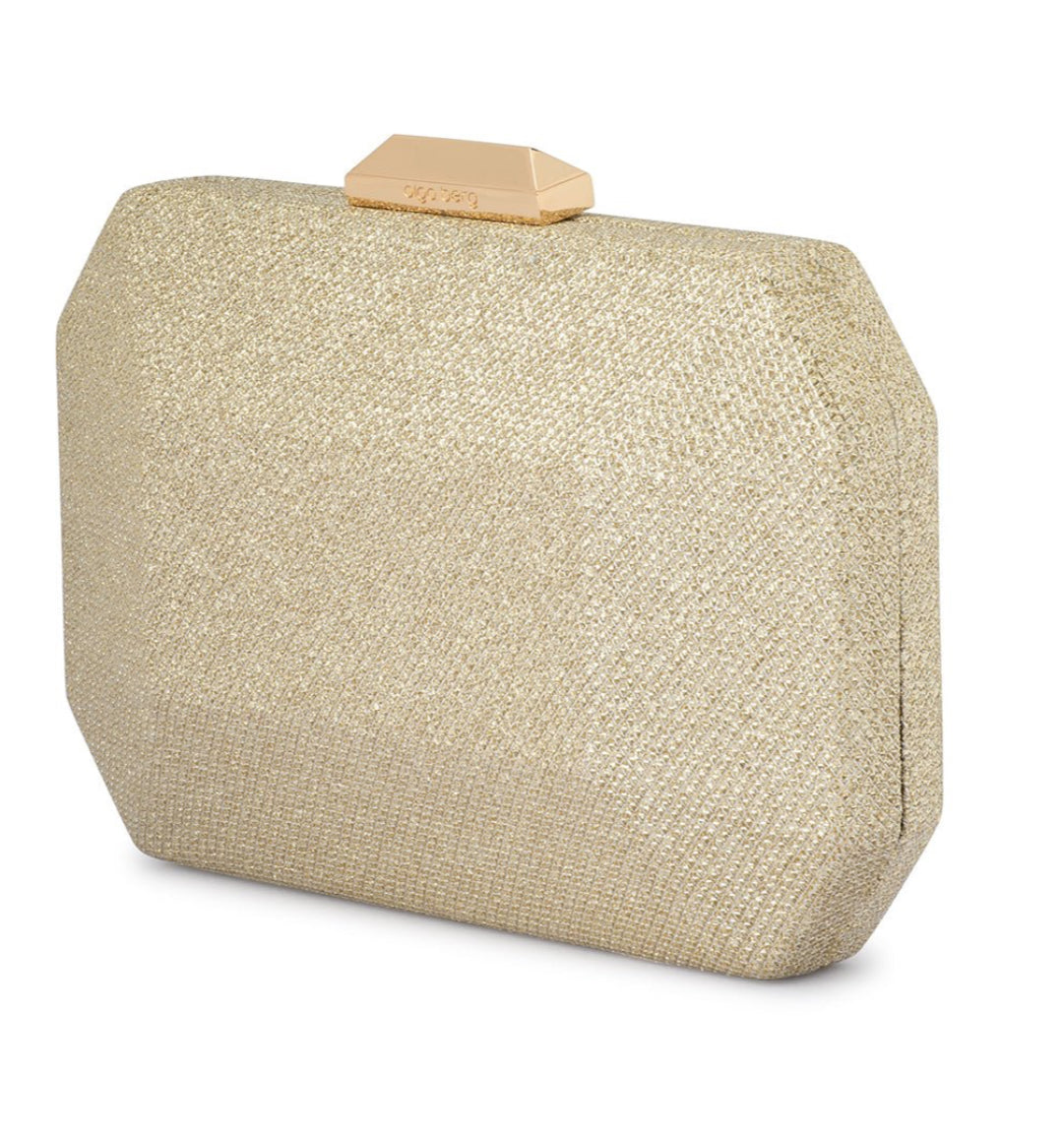 Avery Faceted Clutch - Gold