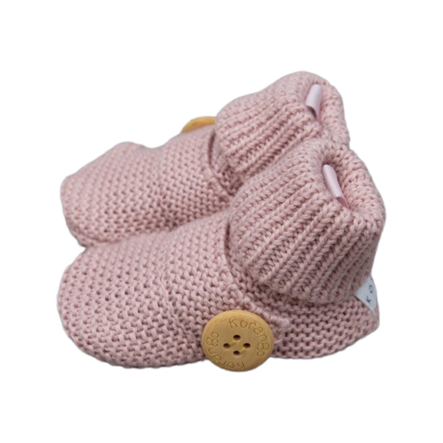 Cotton Knit Bootie with Gift Box - Dusty Pink