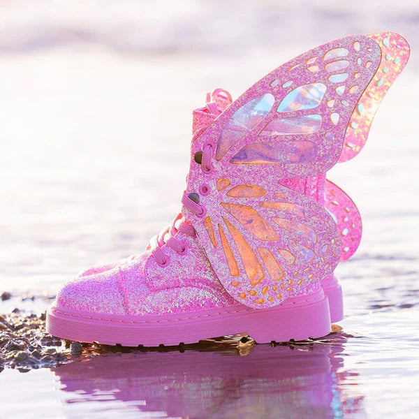 Pink sale butterfly boots