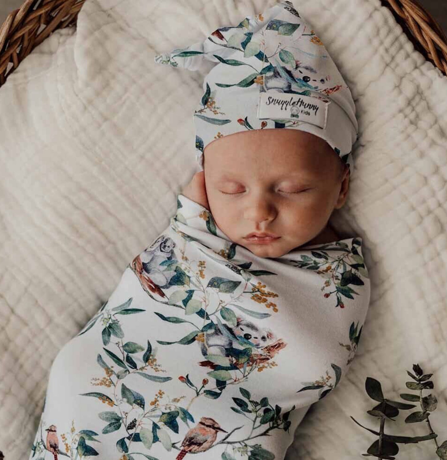 Eucalypt Organic Stretch Cotton Snuggle Swaddle Set