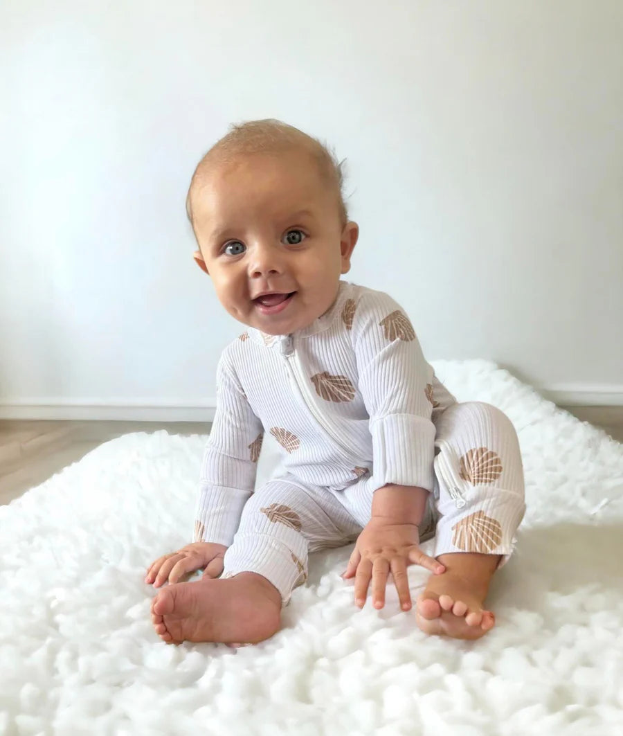 Seashell Double Zip Sleepsuit