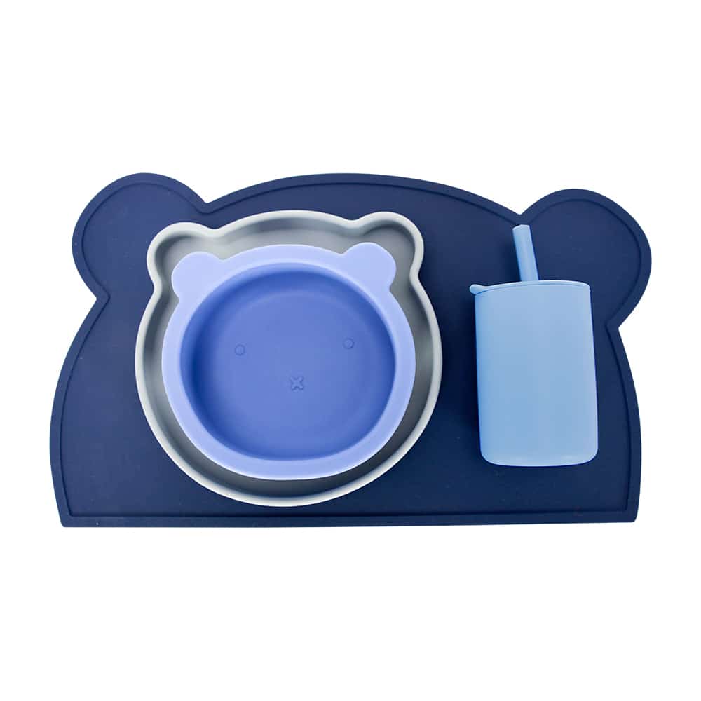Silicone 4pc Dinner Set – Bear