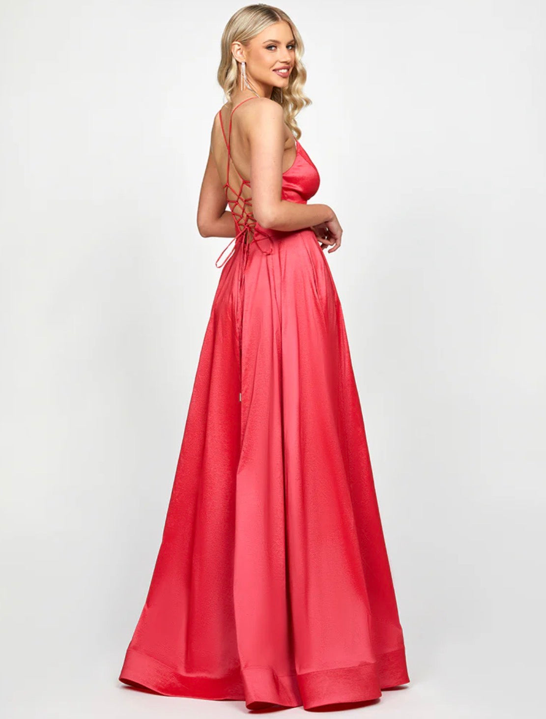 Lola Strappy Back Gown - Lipstick