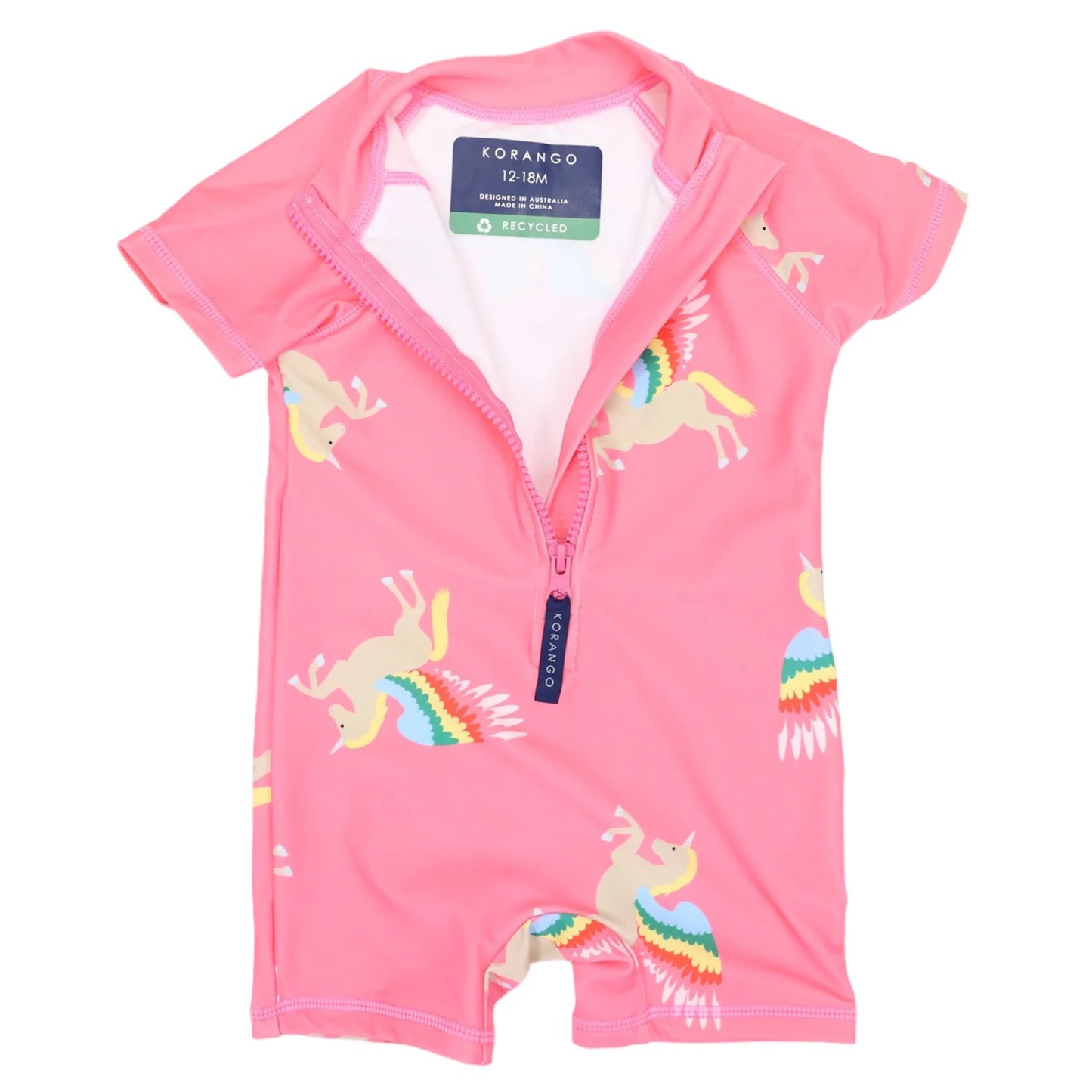 Unicorn Zip UPF50 Swimsuit - Hot Pink