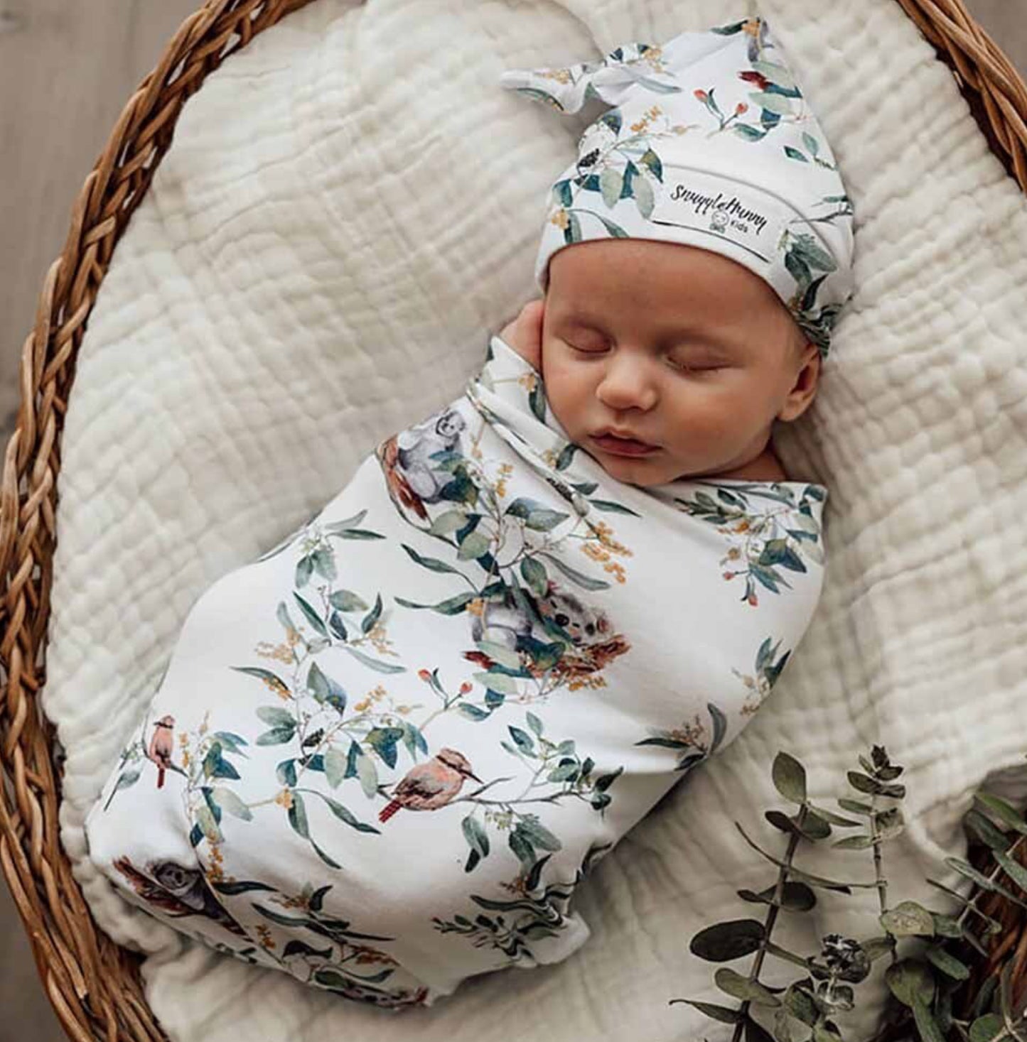Eucalypt Organic Stretch Cotton Snuggle Swaddle Set