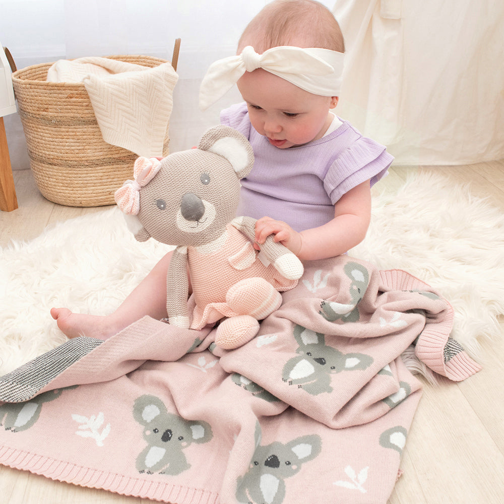 Australian Baby Blanket - Koala/Blush