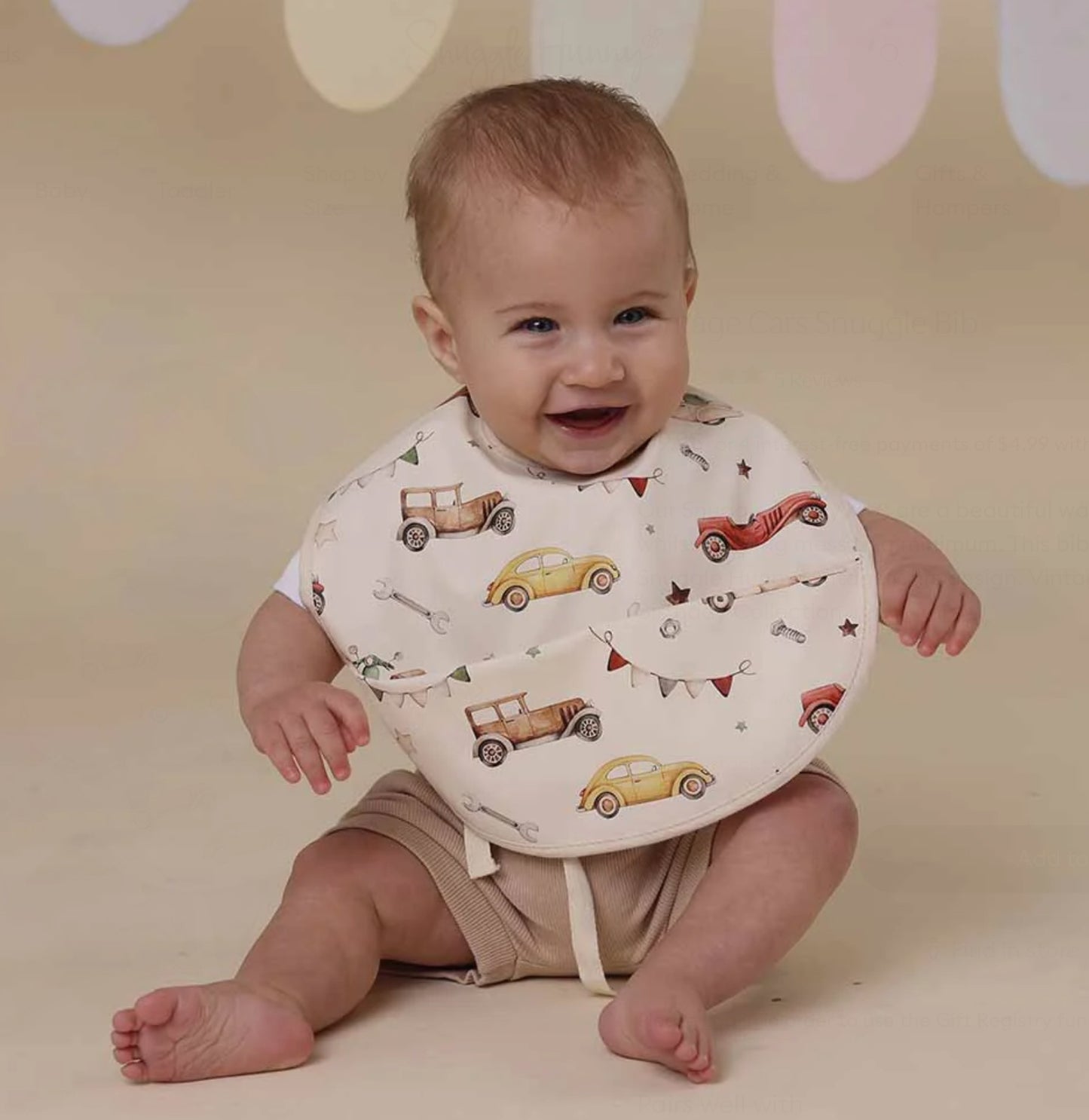 Vintage Cars Snuggle Bib