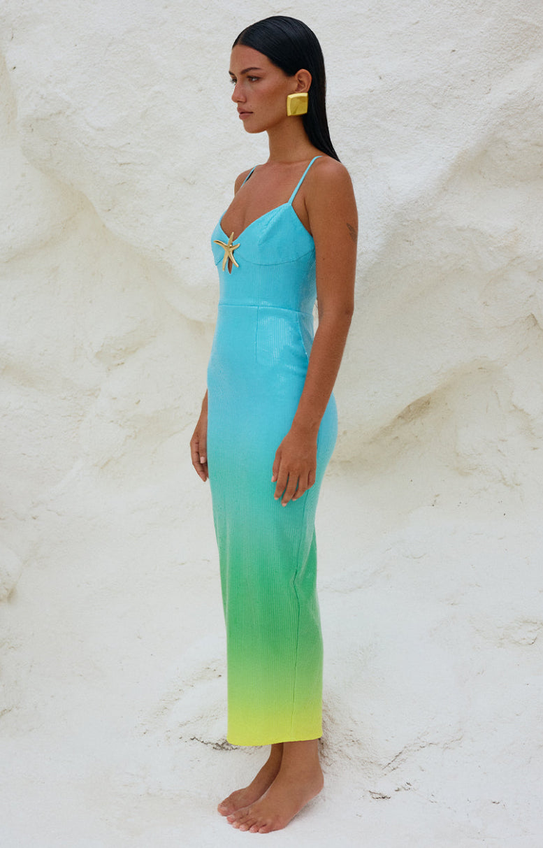 Benito Midi Dress - Blue Ombré