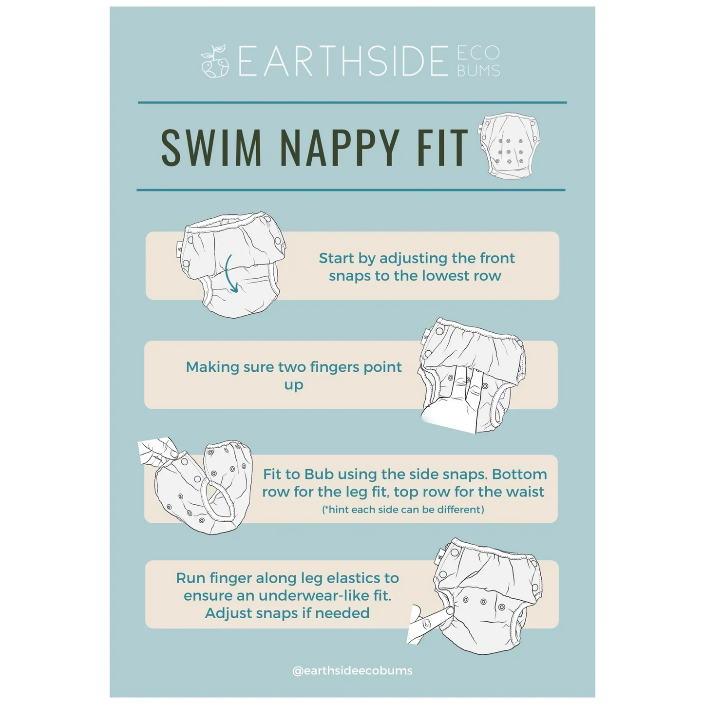 Reusable Swim Nappies - Western Waters Print