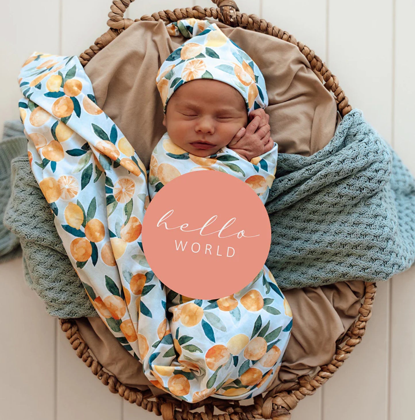 Citrus Squeeze Organic Stretch Cotton Baby Wrap Set