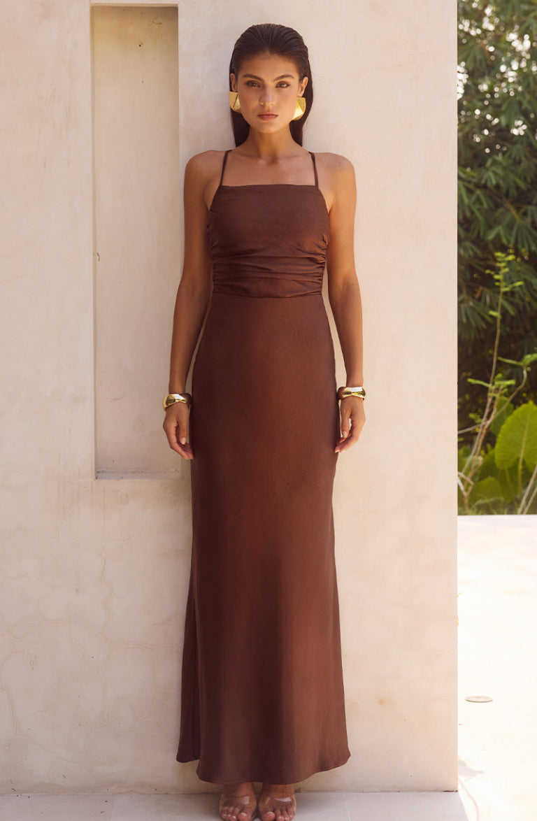 Lucienne Maxi Dress - Chocolate