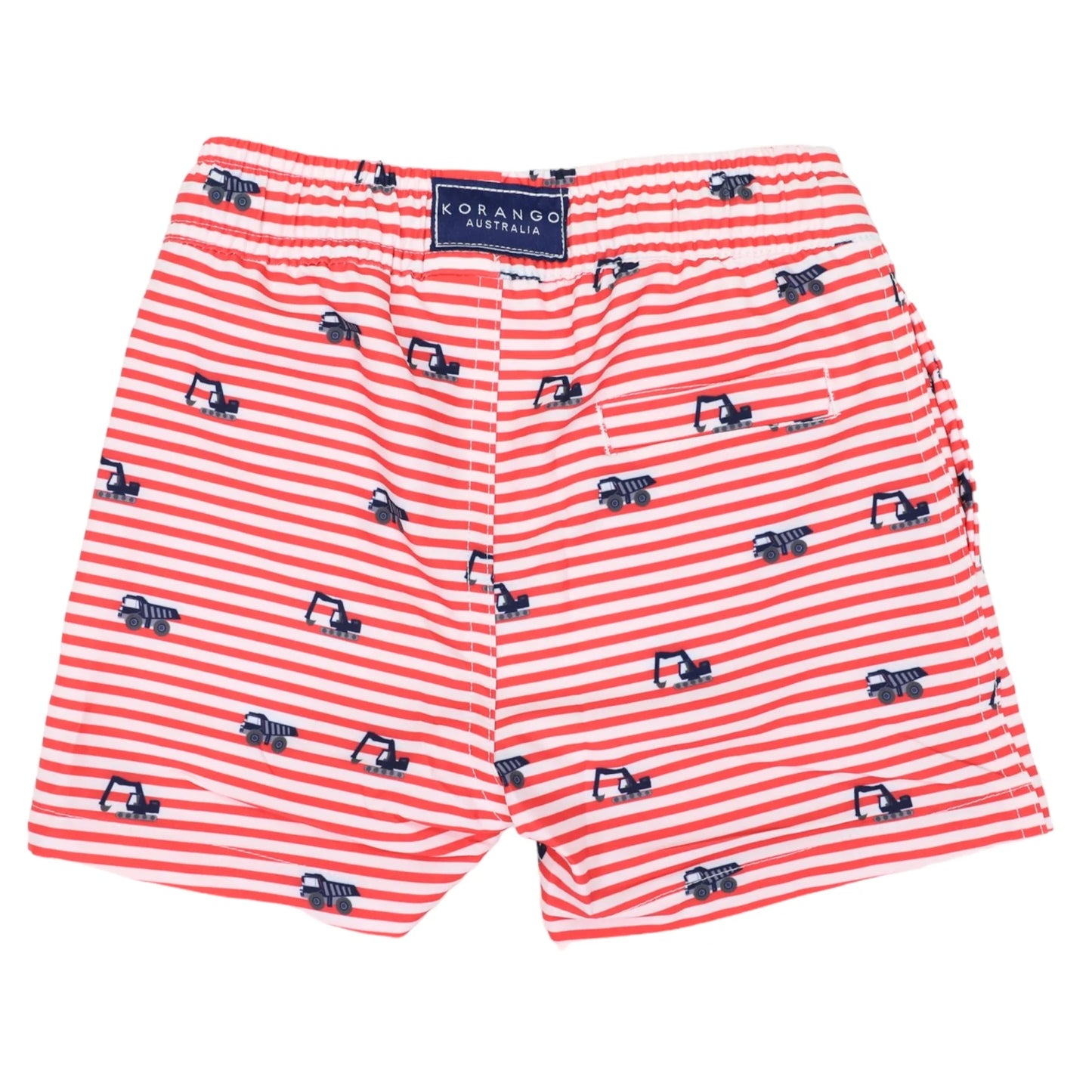 Truck Print UPF50 Quick Dry Boardies - Stripe Red/White