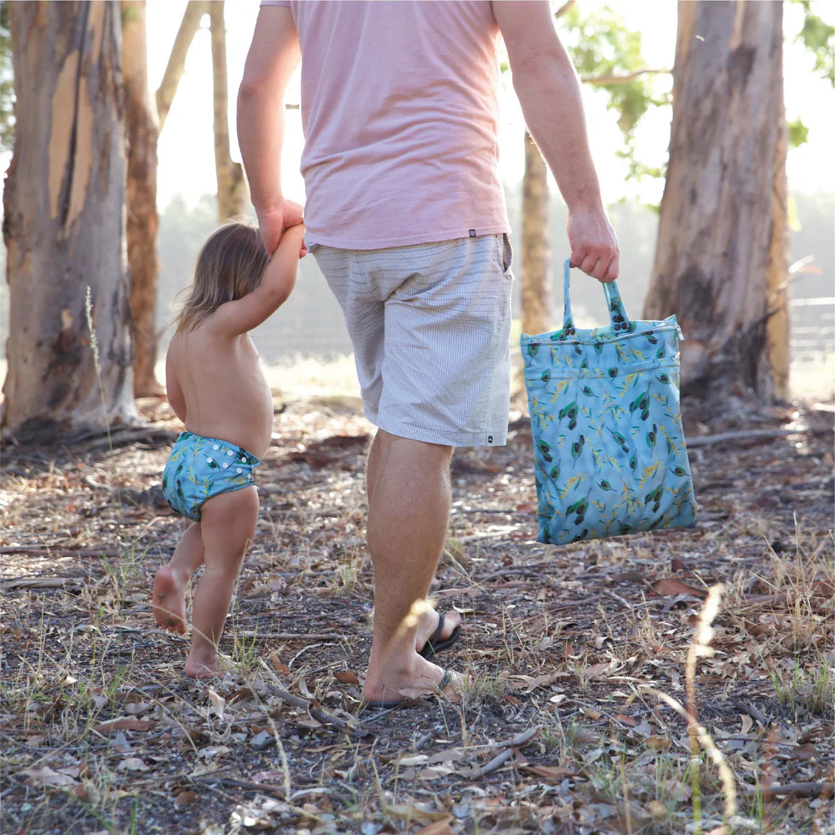 Side Snapping Cloth Nappy - Ludlow Print