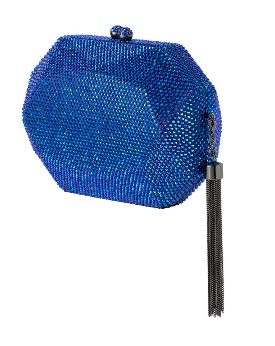 Matty Crystal Clutch - Blue