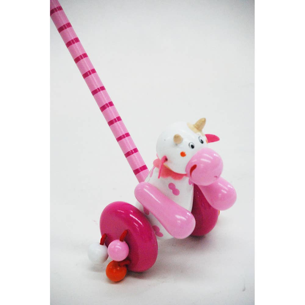 Wooden Push Toy - Moo Cow