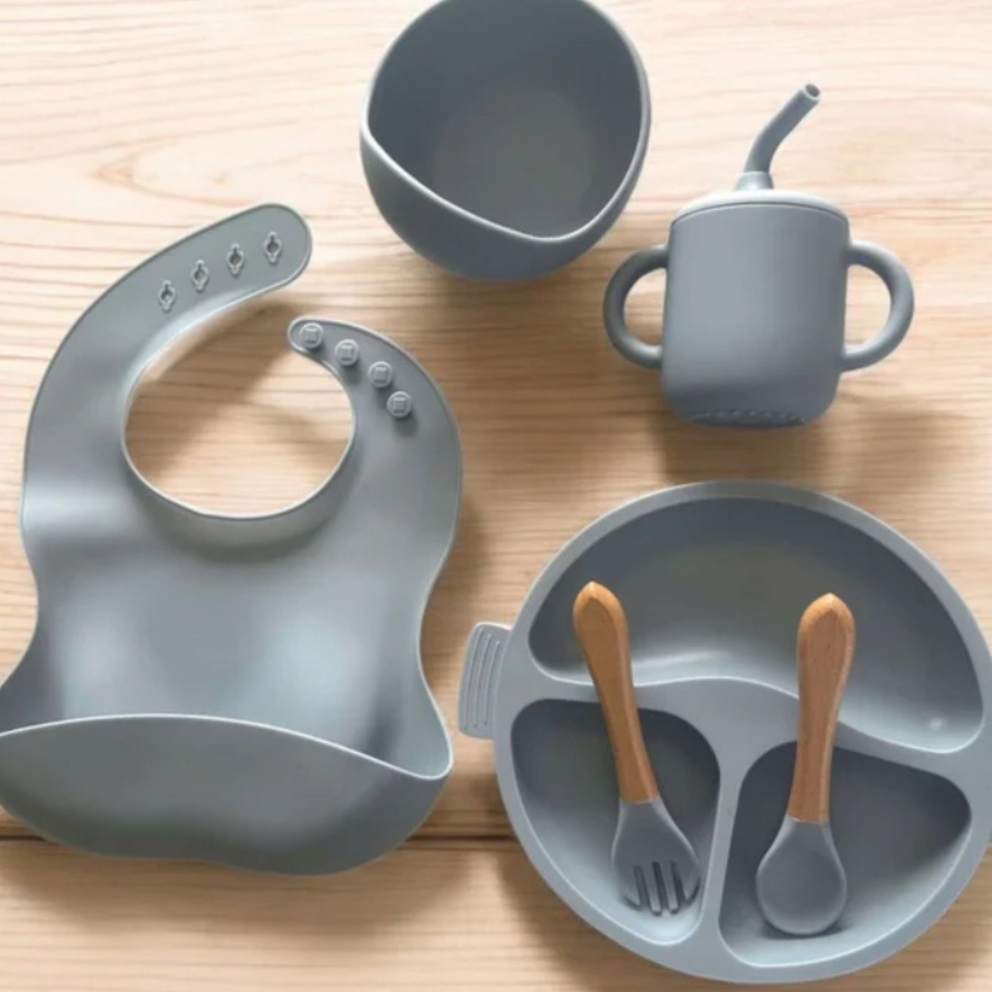 Silicone 6 Piece Feeding Set - Various Colours