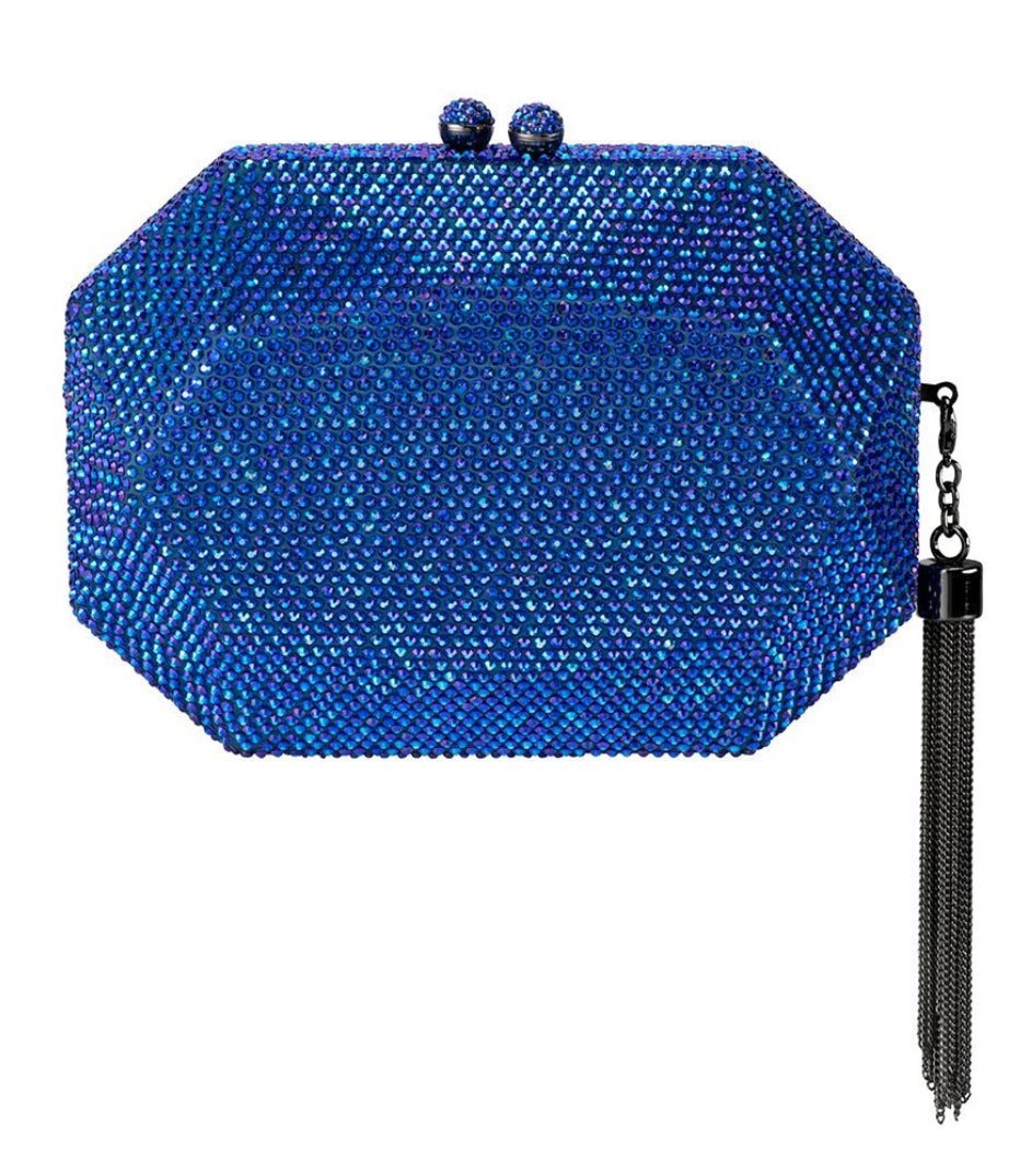 Matty Crystal Clutch - Blue