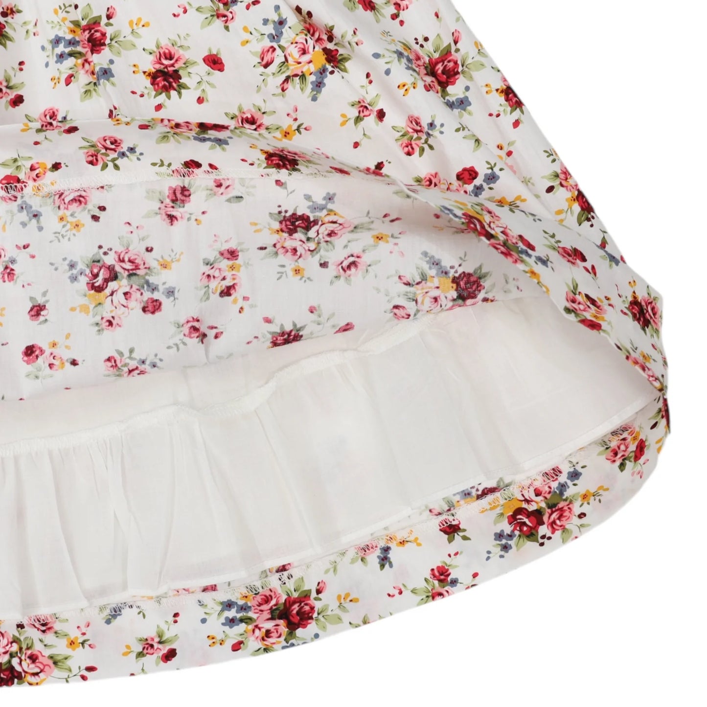 Floral Dress With White Frill