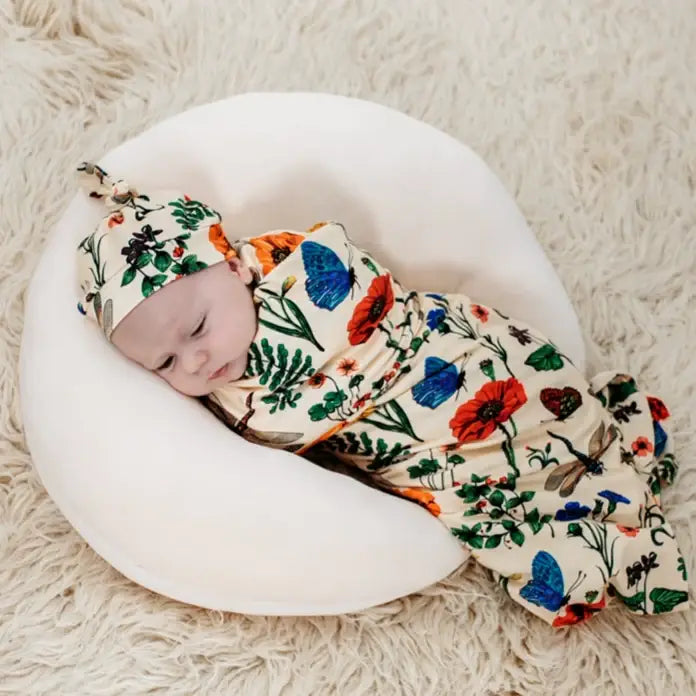 Gift Set Jersey Swaddle with accessories - Vintage Insect