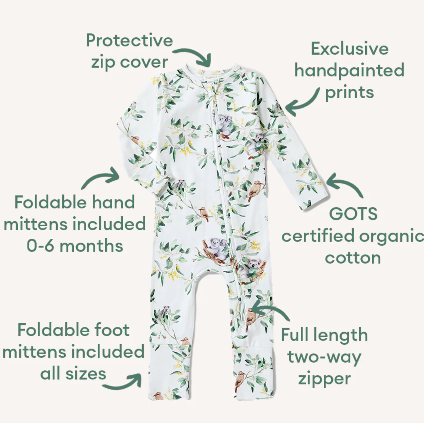 Eucalypt Organic Snugglesuit Convertible Romper