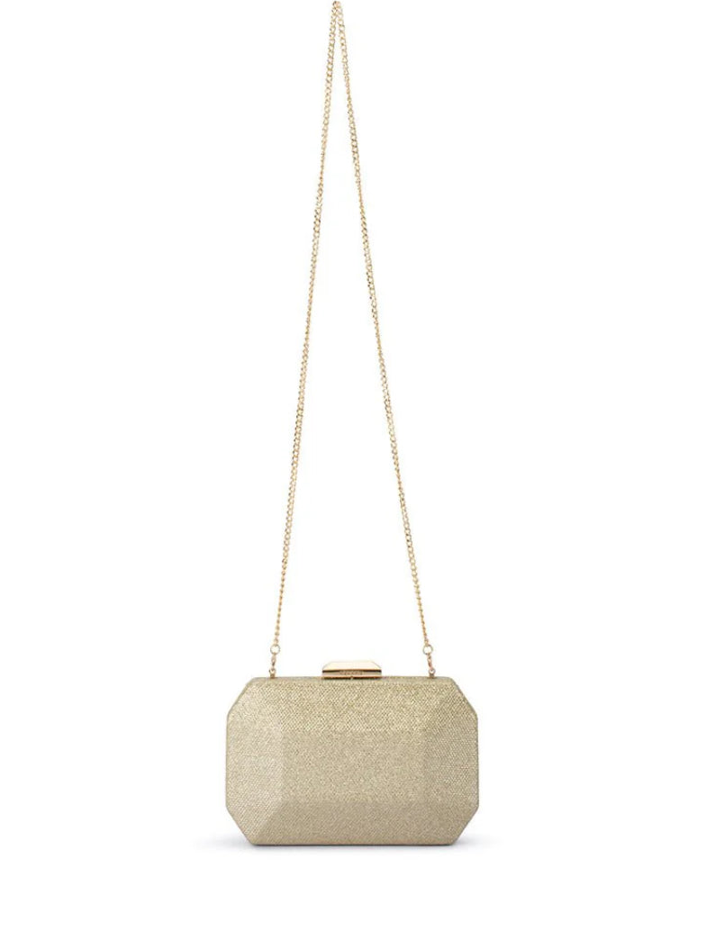 Avery Faceted Clutch - Gold