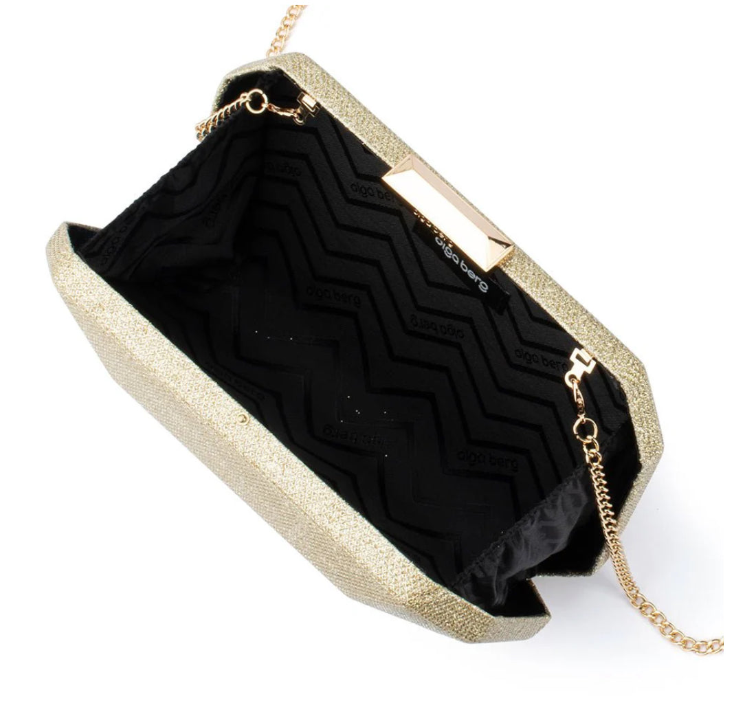 Avery Faceted Clutch - Gold