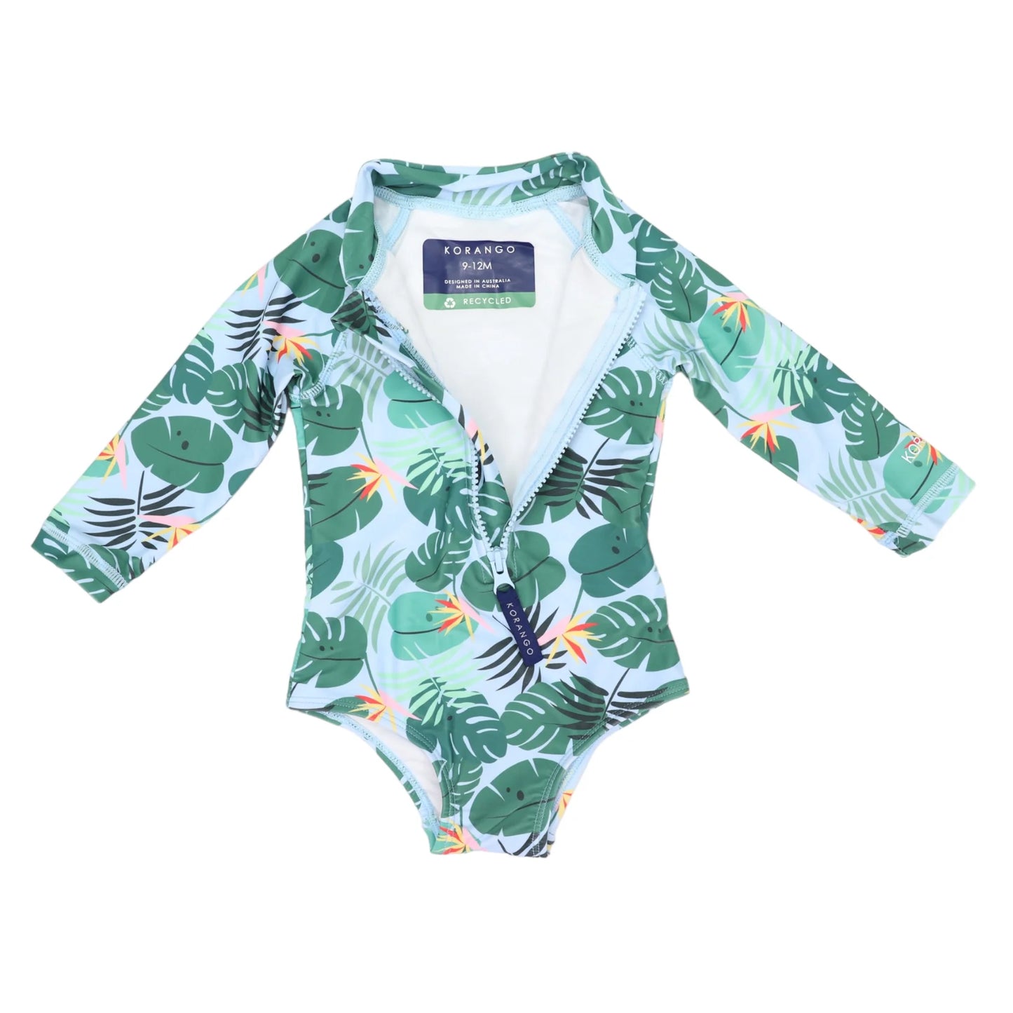 Fern Long Sleeve UPF50 Swimsuit - Blue 9-12M