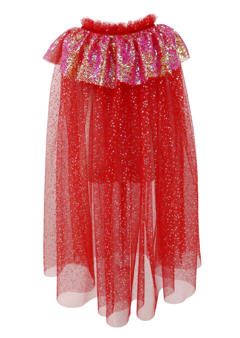 Twinkling Sequin Trim Cape