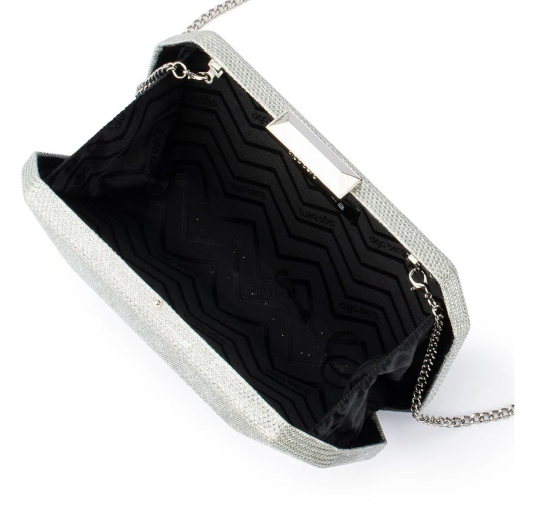 Avery Faceted Clutch - Silver