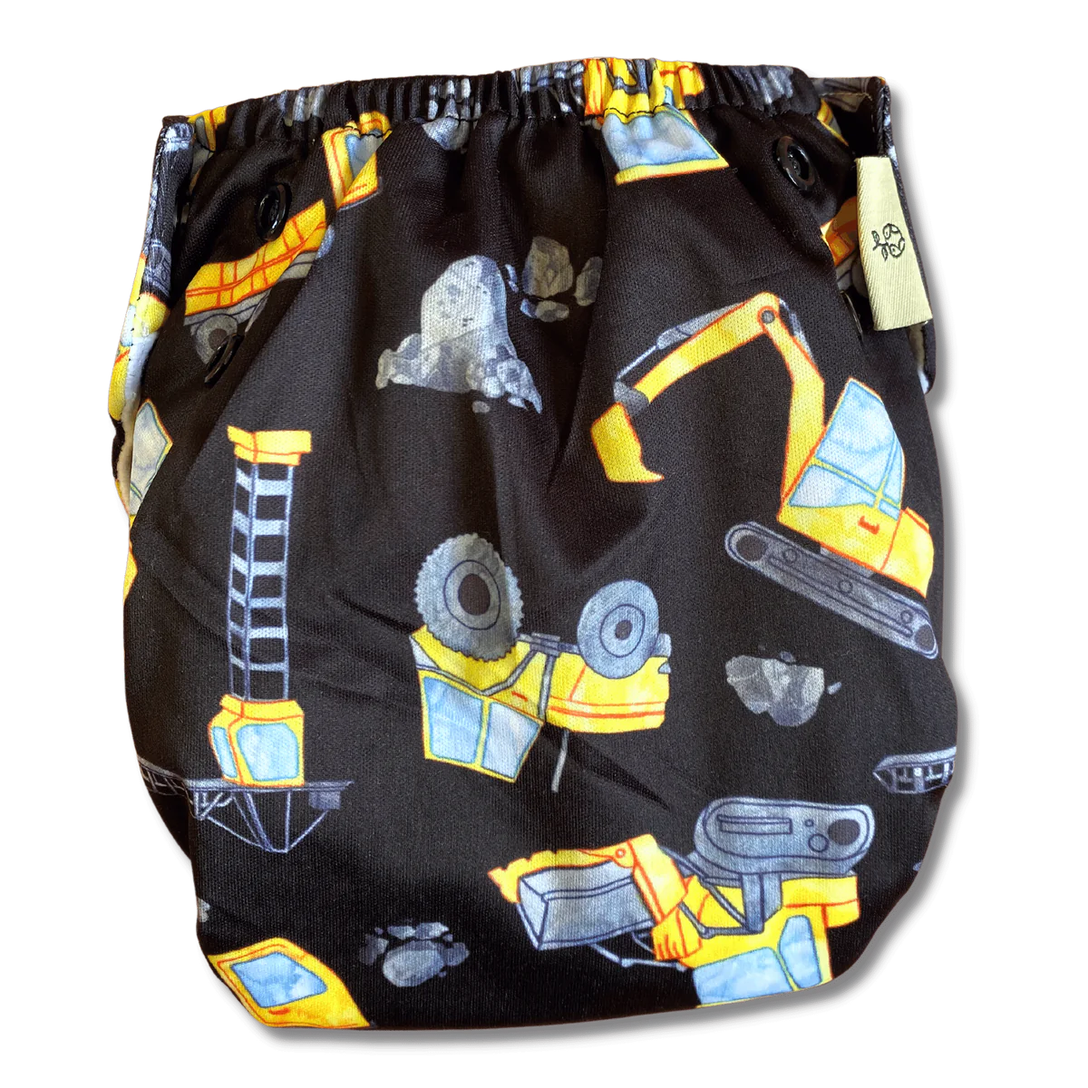 Side Snapping Cloth Nappy - Digger Daze Print