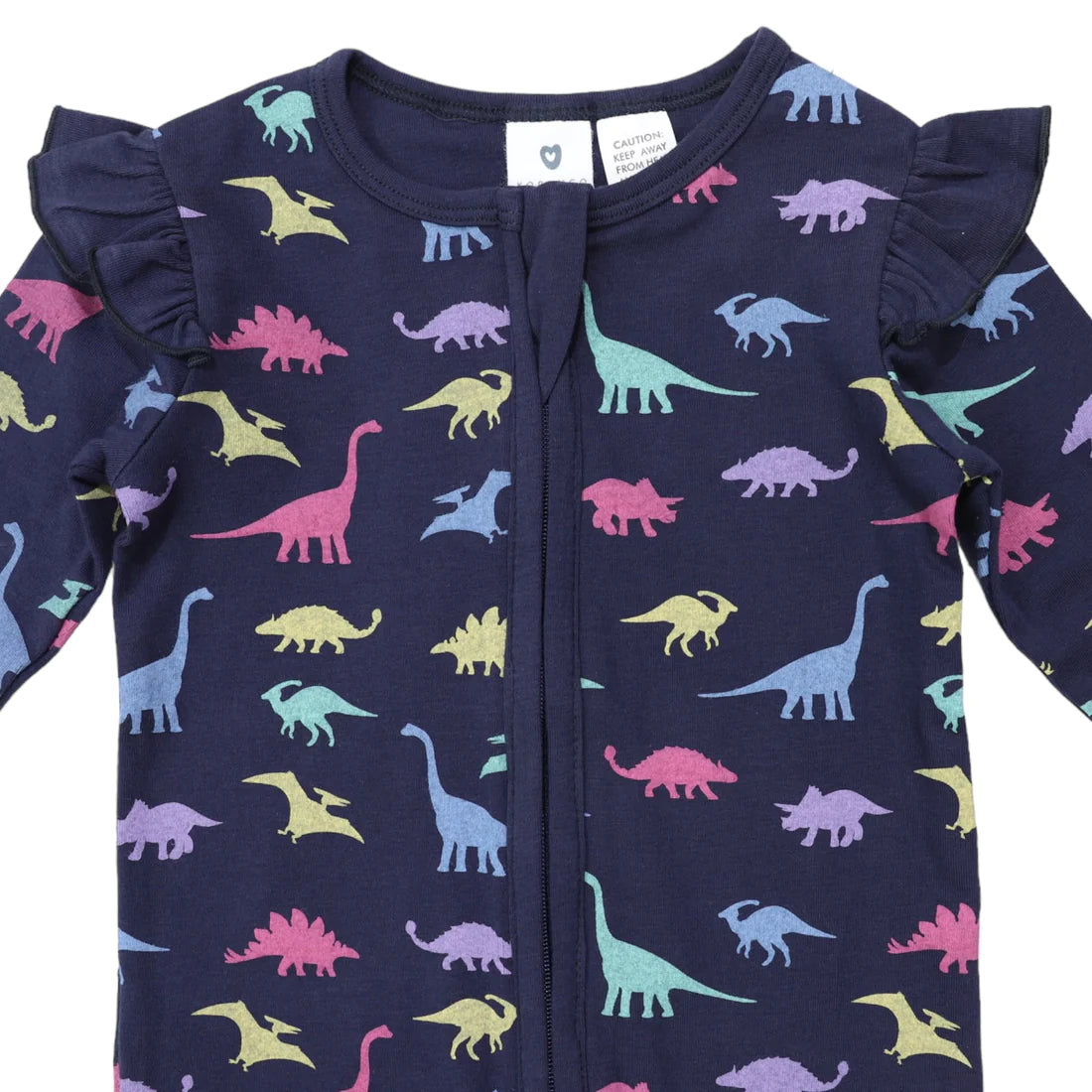 Romper - Dinosaur Print Long Sleeve - Navy / Multi-coloured