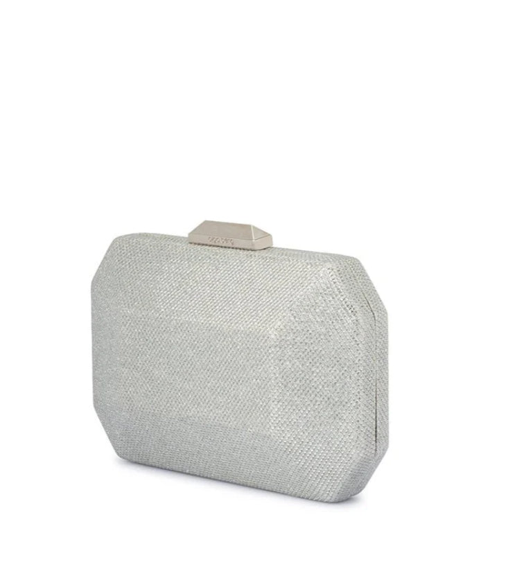 Avery Faceted Clutch - Silver