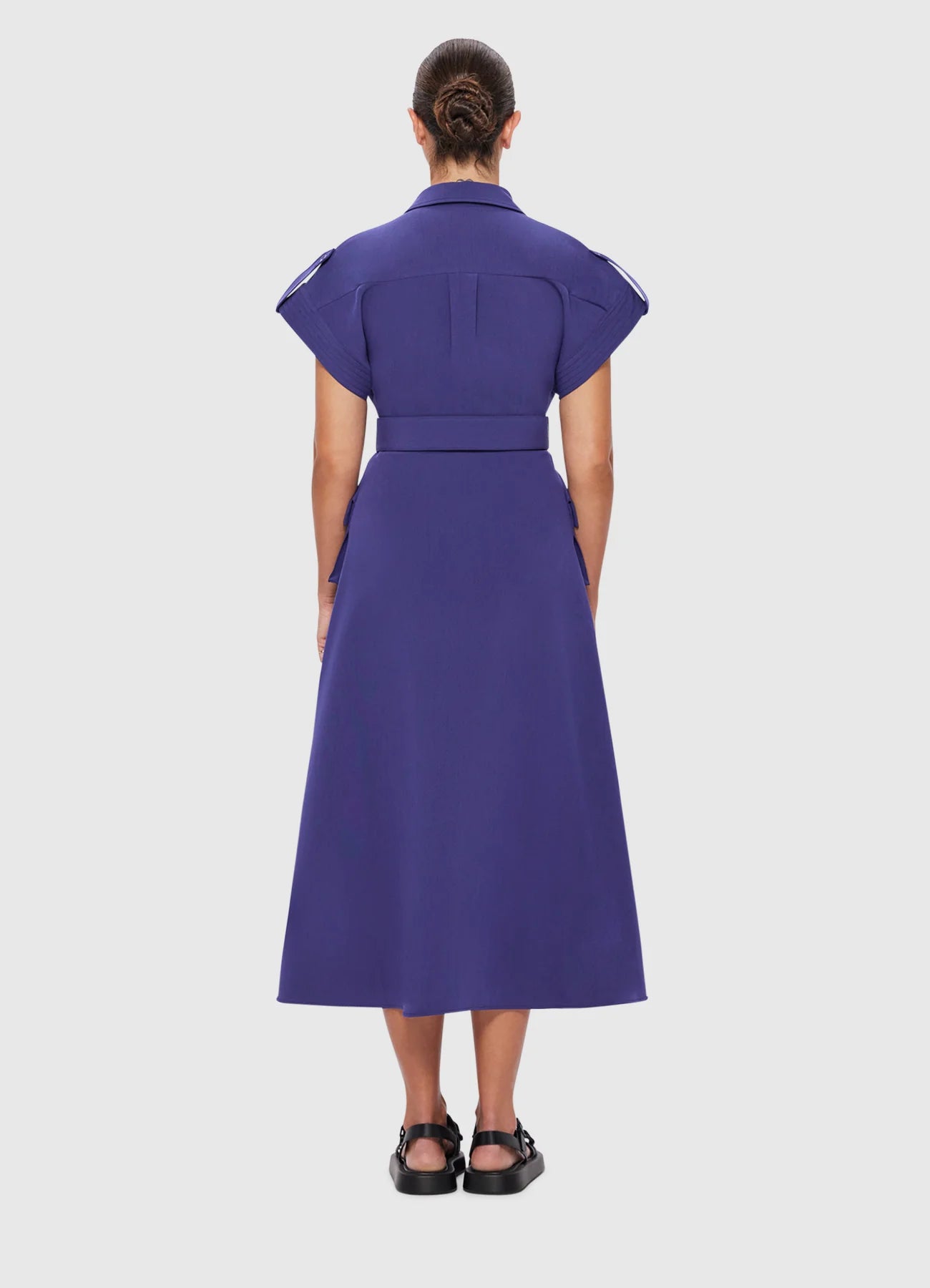 Audrey Pocket Shirt Midi Dress - Hyacinth