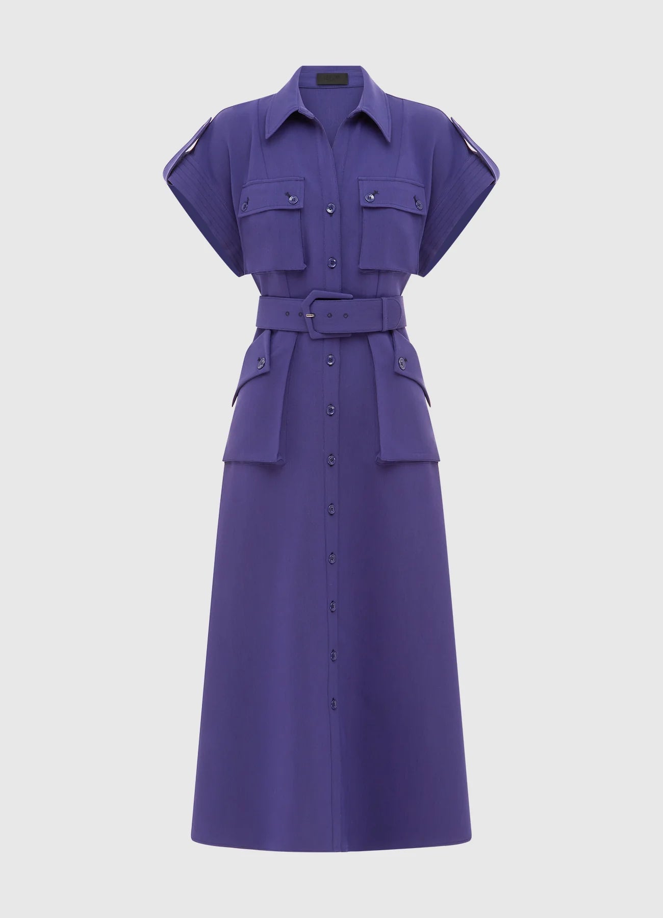 Audrey Pocket Shirt Midi Dress - Hyacinth