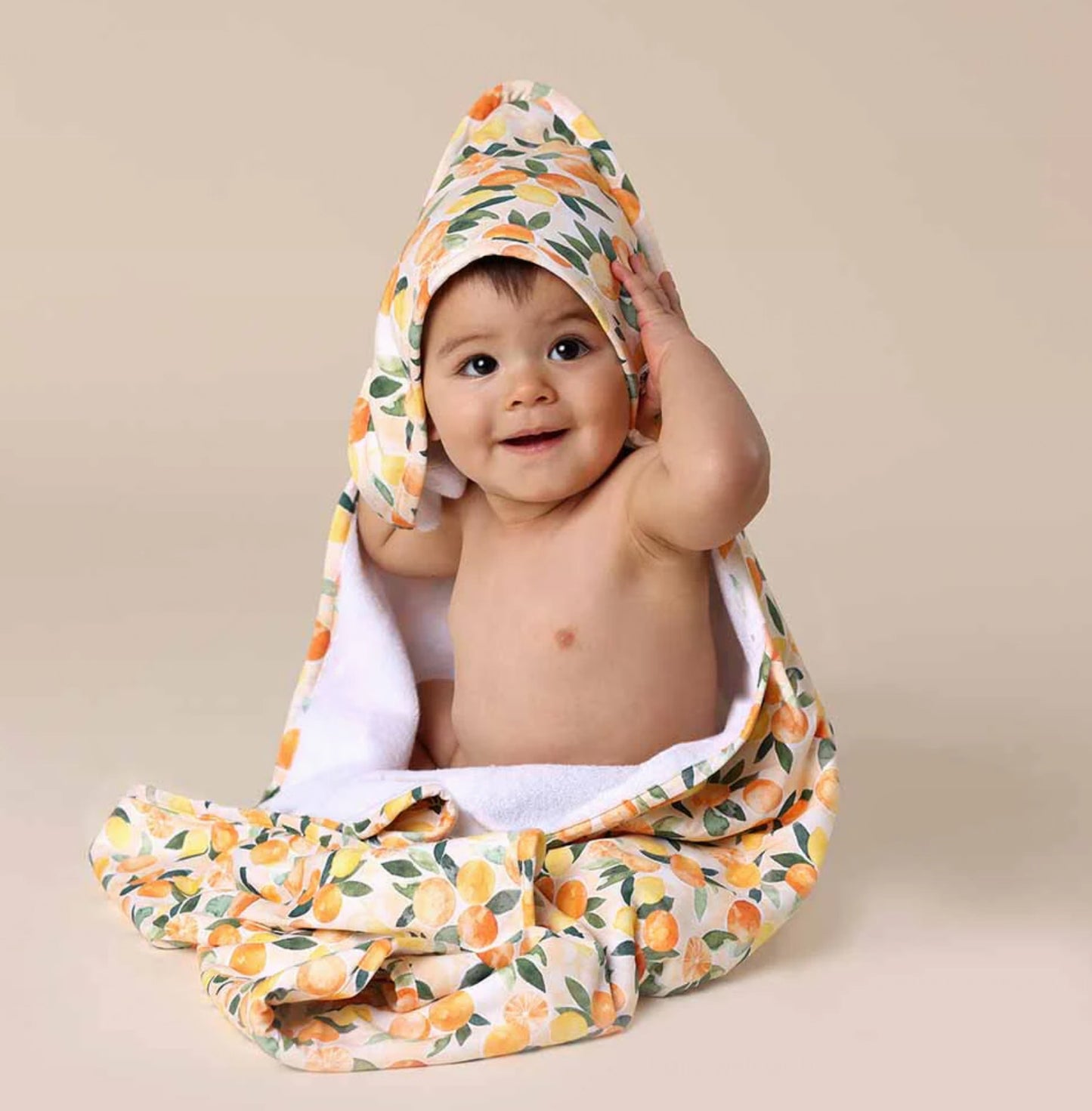 Sunny Citrus Organic Hooded Baby Towel