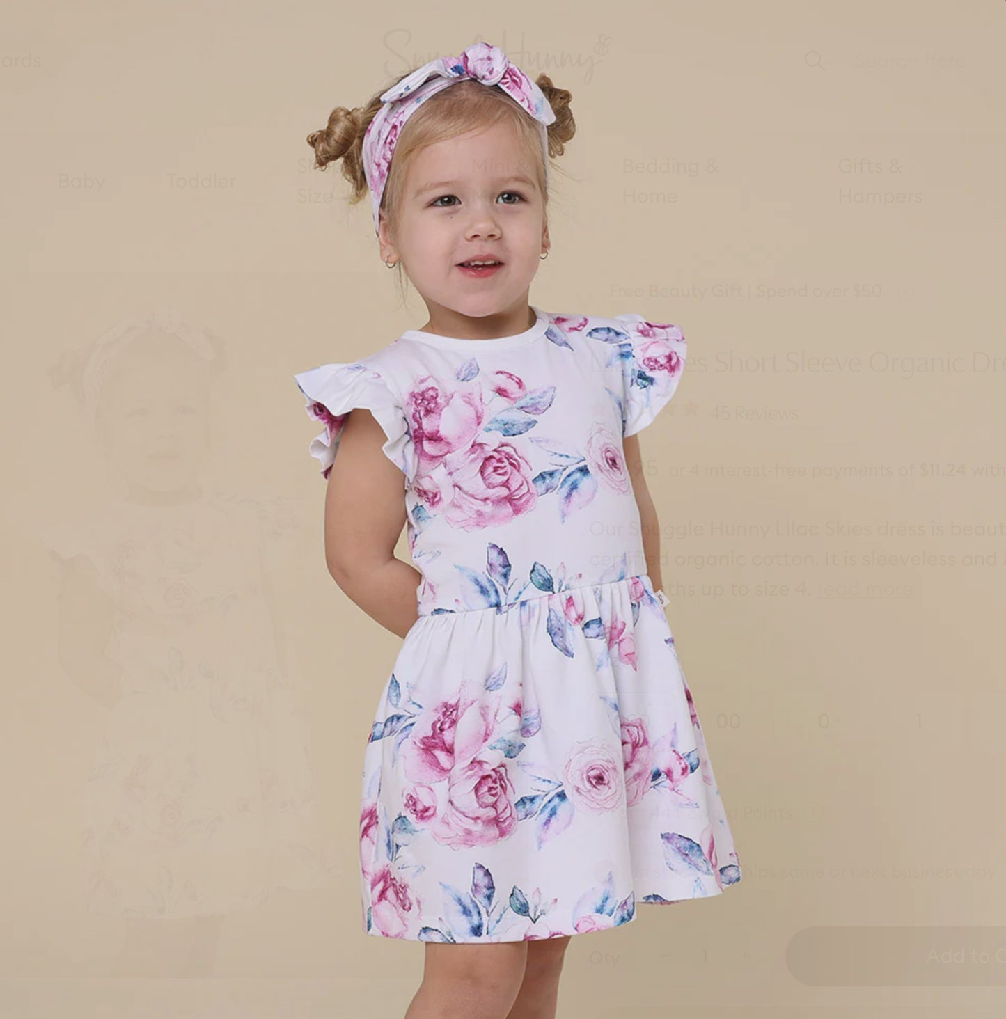 Lilac Skies Short Sleeve Organic Dress
