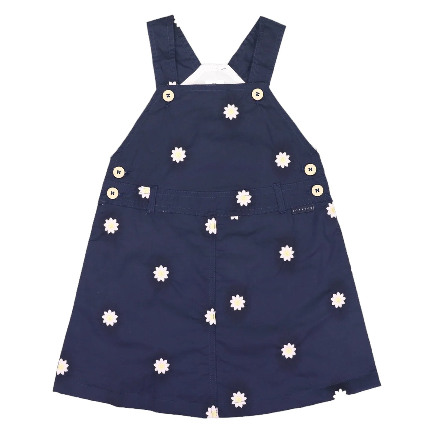 Flower Embroidered Pinafore - Navy