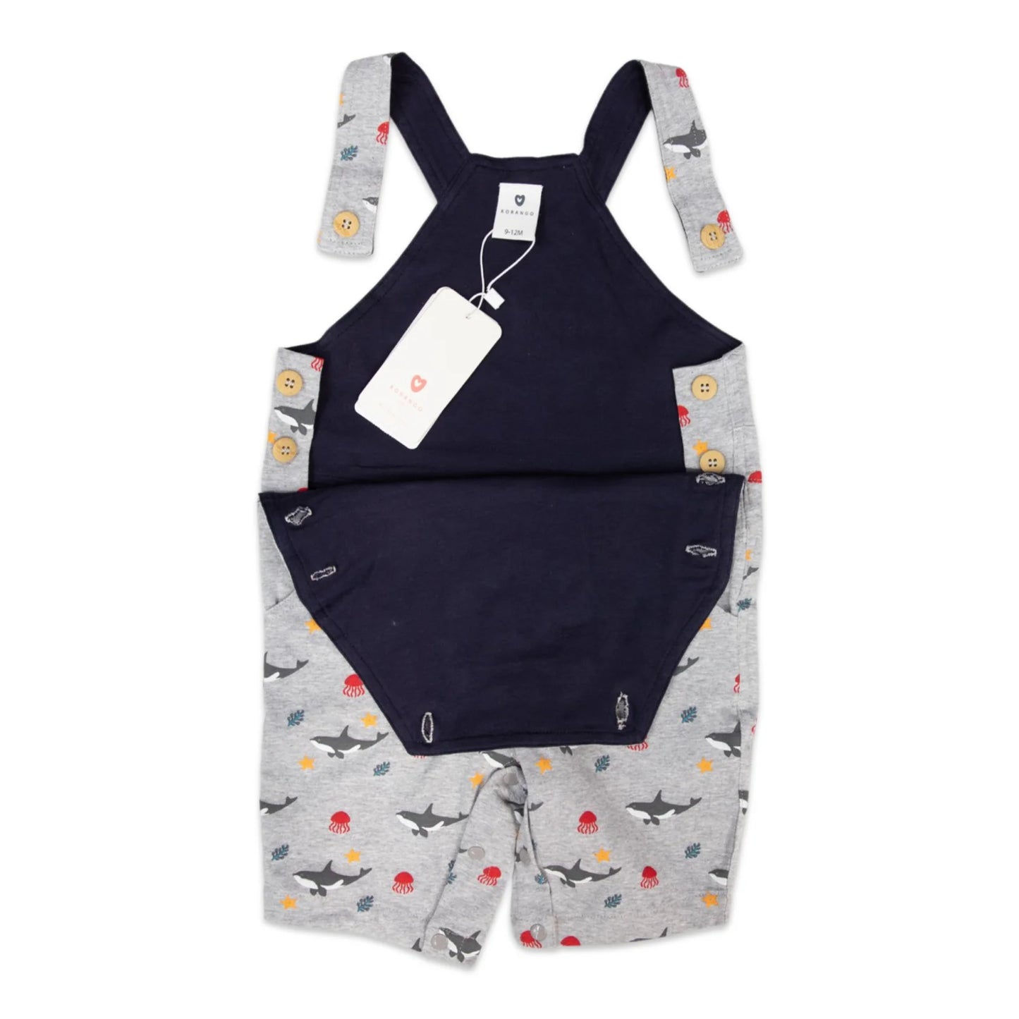 Under The Sea Cotton Overall - Grey