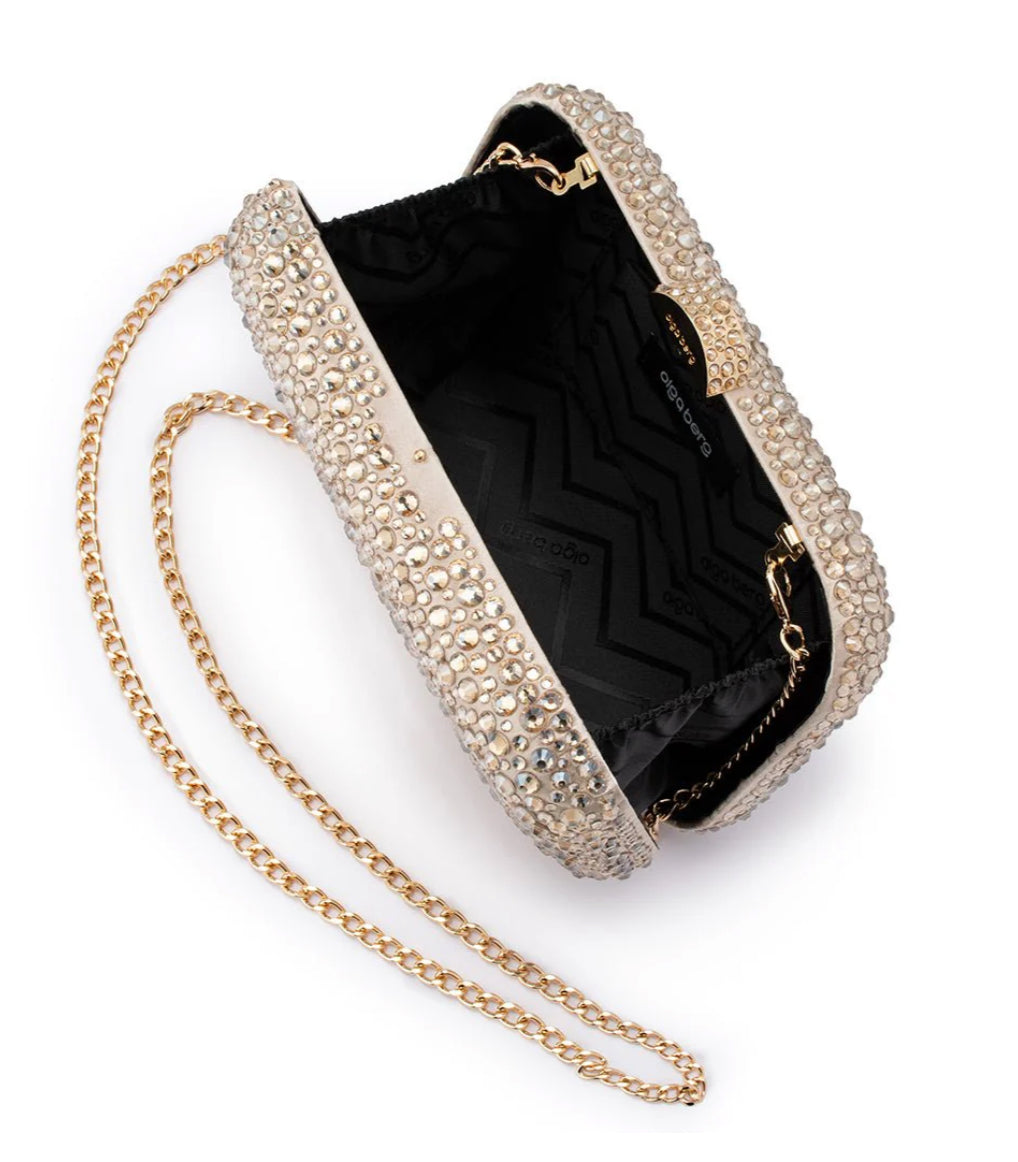 Casey Hotfix Encrusted Clutch - Champagne