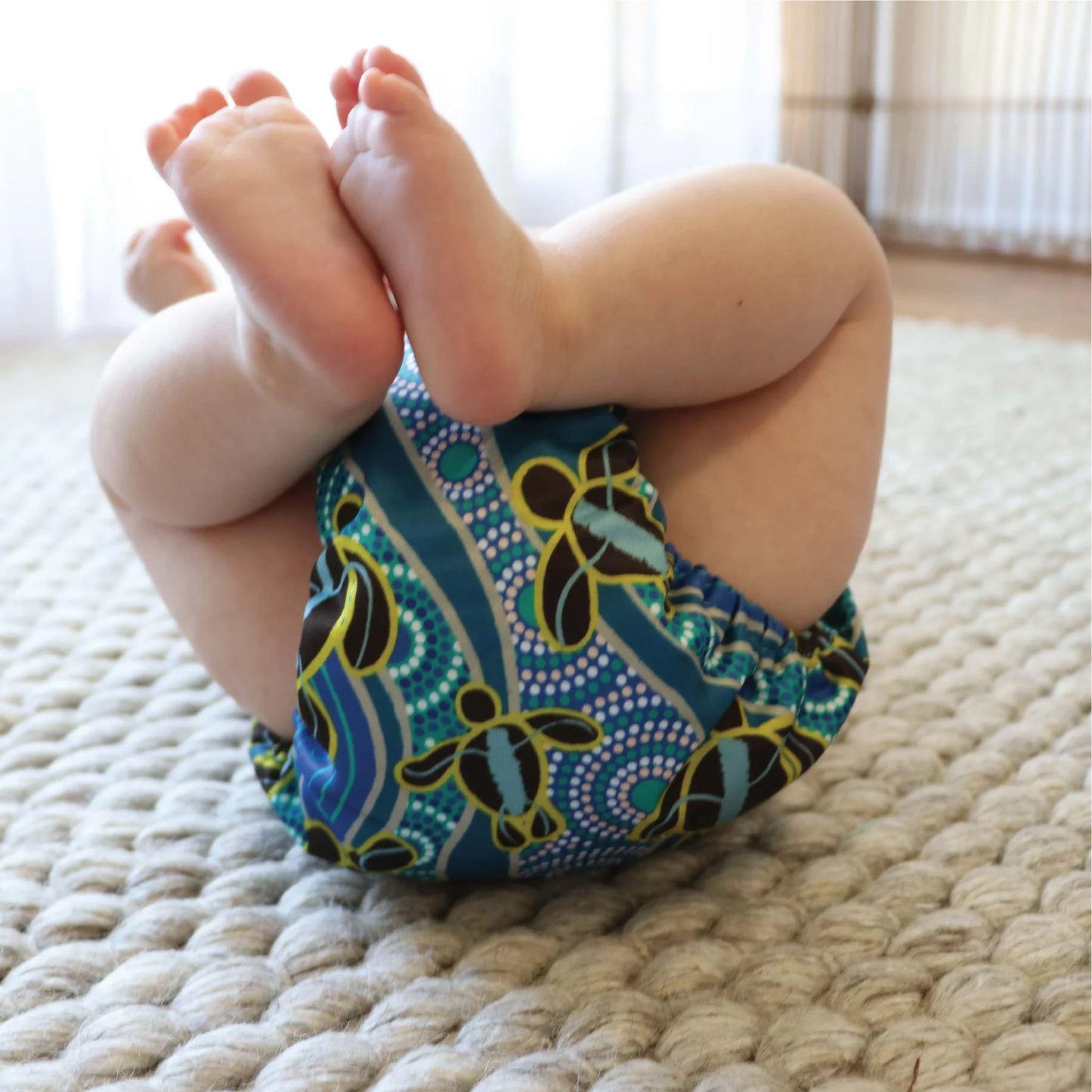 Side Snapping Cloth Nappy - Yakaarn Print