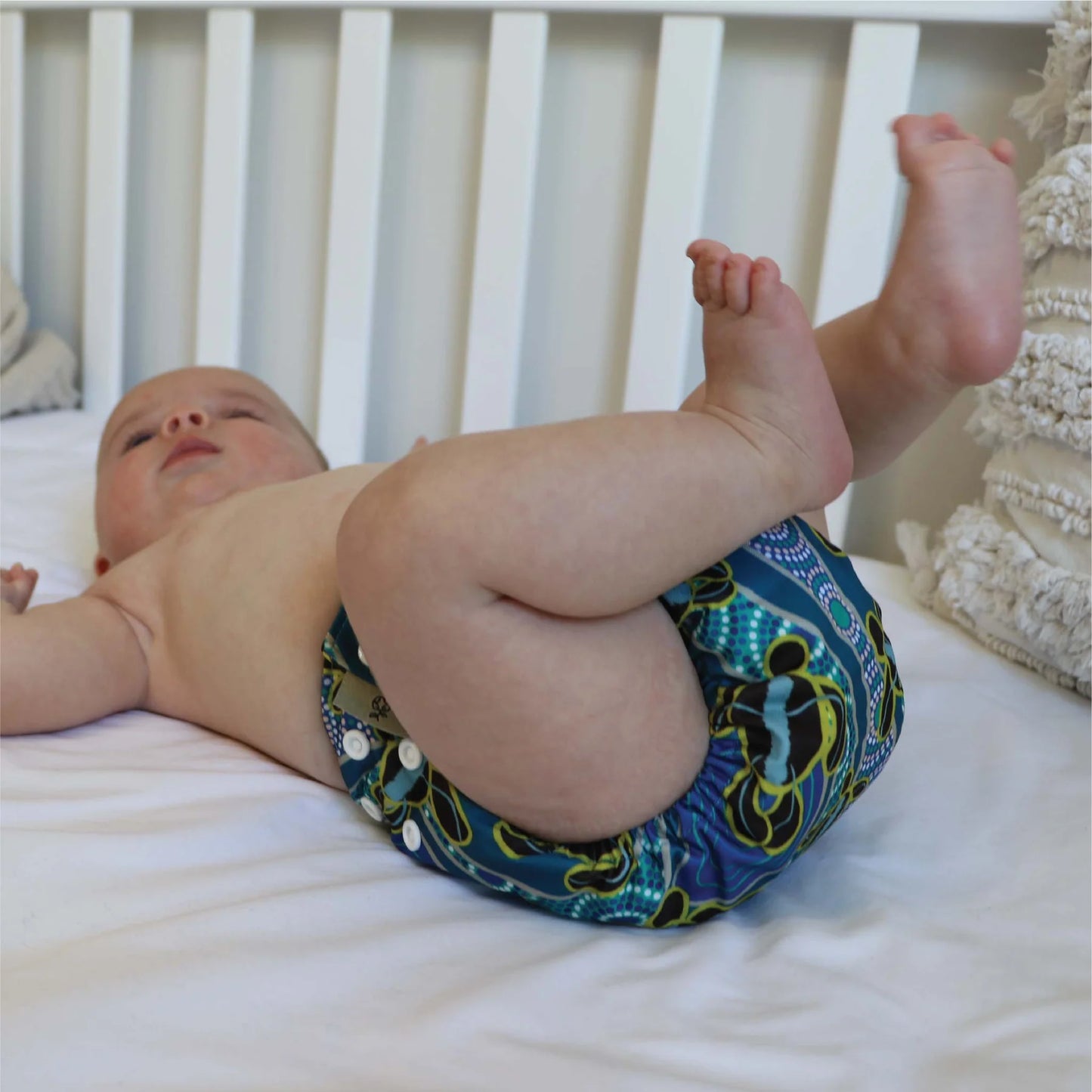 Side Snapping Cloth Nappy - Yakaarn Print