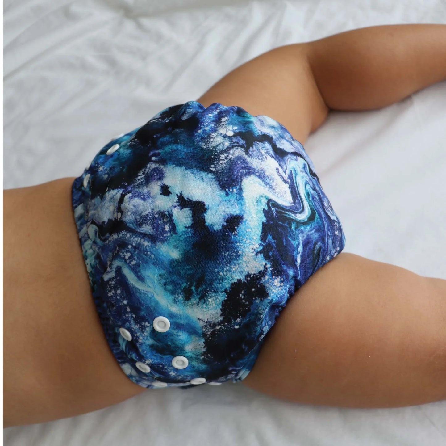 Side Snapping Cloth Nappy - Western Waters Print