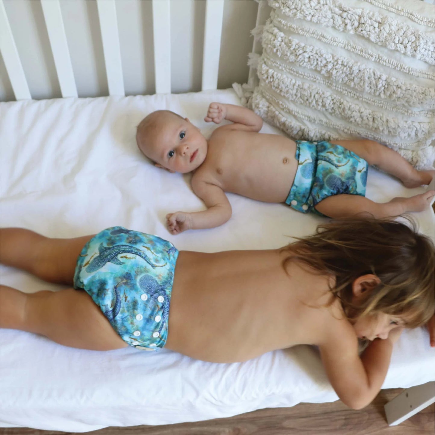 Side Snapping Cloth Nappy - Ningaloo Dreaming Print