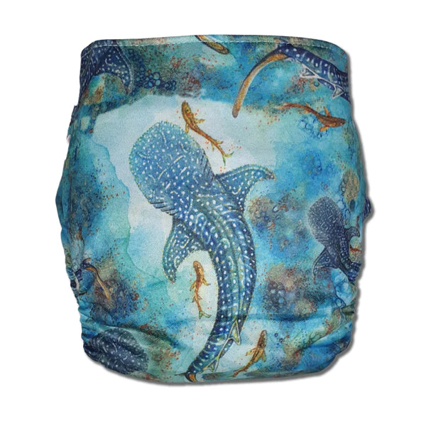 Side Snapping Cloth Nappy - Ningaloo Dreaming Print