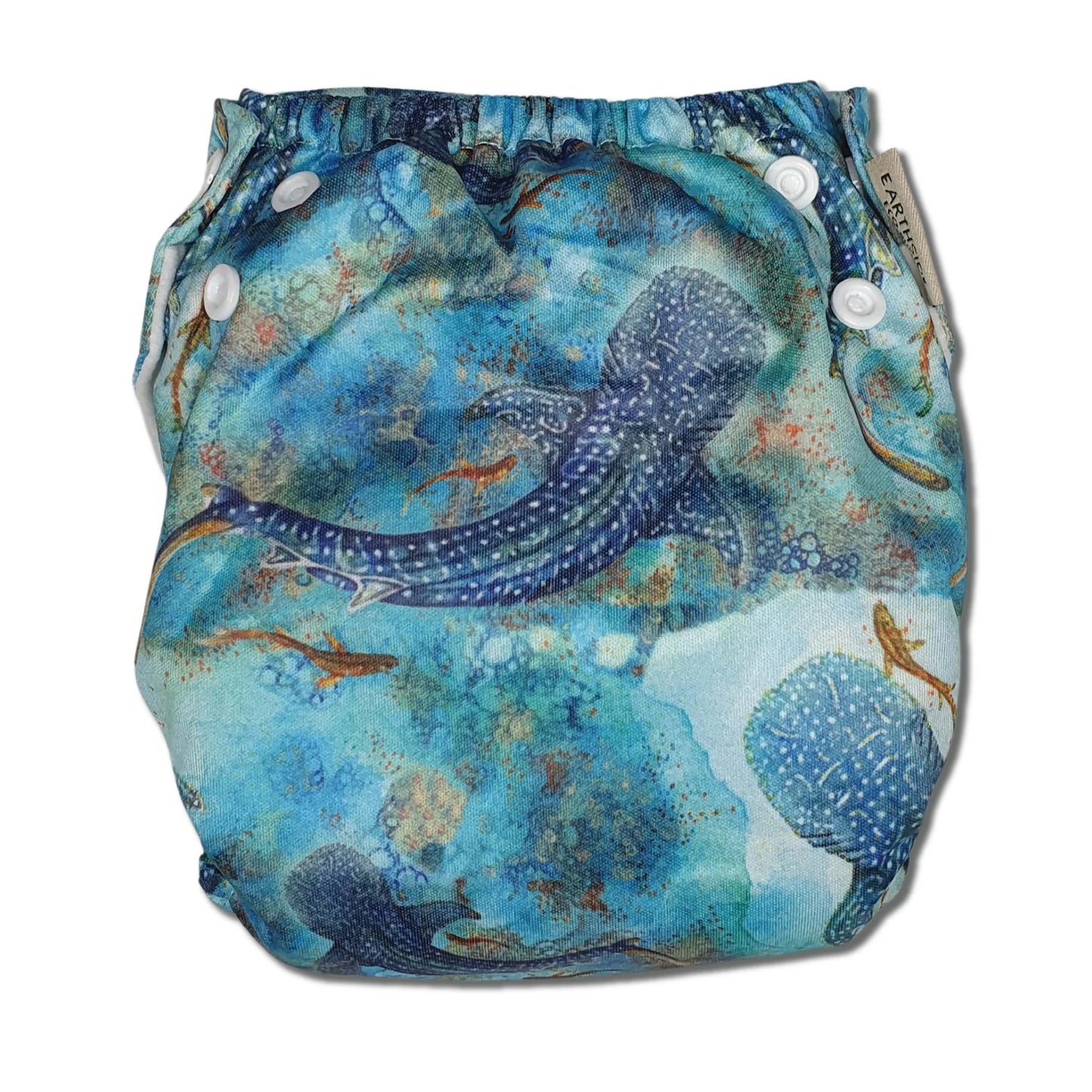 Side Snapping Cloth Nappy - Ningaloo Dreaming Print