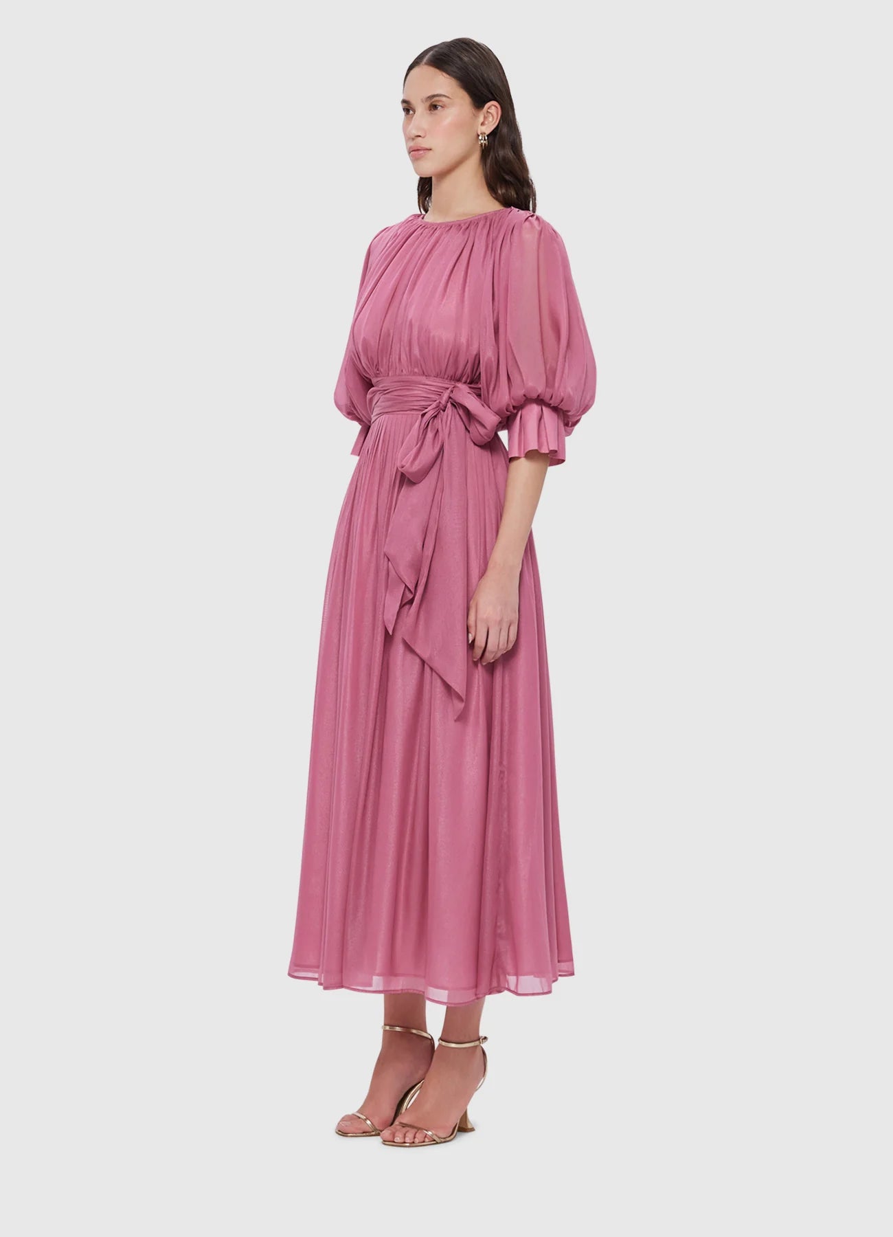 Emma Midi Dress - Rouge Pink